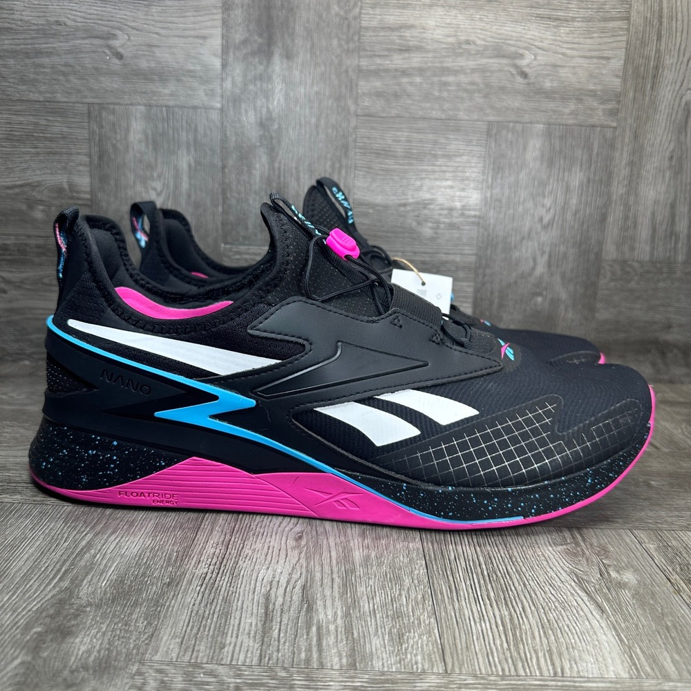 Reebok Nano X3 Froning Mens 13 Black Pink Cyan Training Gym Shoes NEW